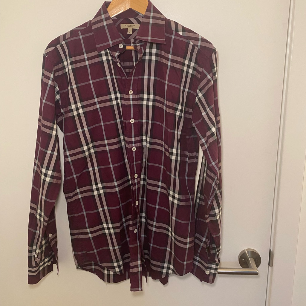 Authentic Purple Burberry Cotton Button Up